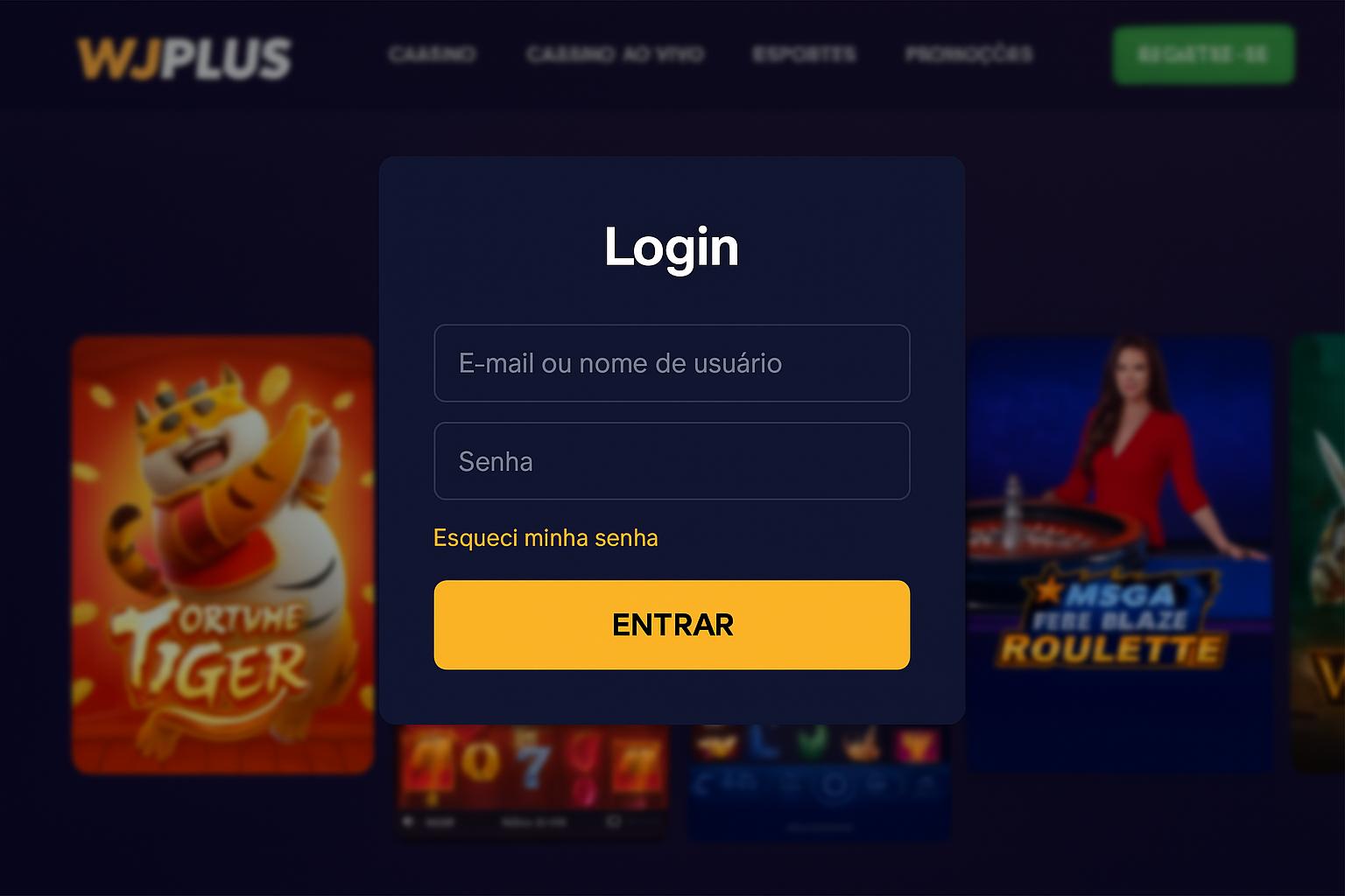 Registro na WJPLUS   Garante Acesso a uma Vasta Seleção de jogo
